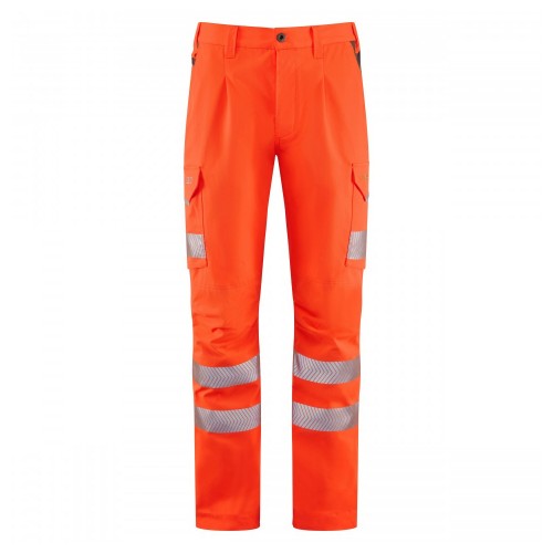 Leo Workwear Winsford Hi-Vis Orange Stretch Cargo Trousers Leo Workwear Winsford Hi-Vis Orange Stretch Cargo Trousers